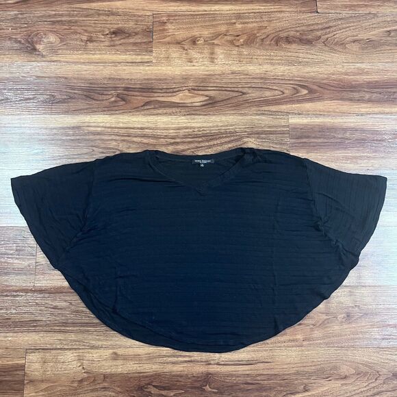 Green Envelope Tops - Green Envelope Los Angeles Blouse Black V Neck Casual Short Sleeve Shirt Women S